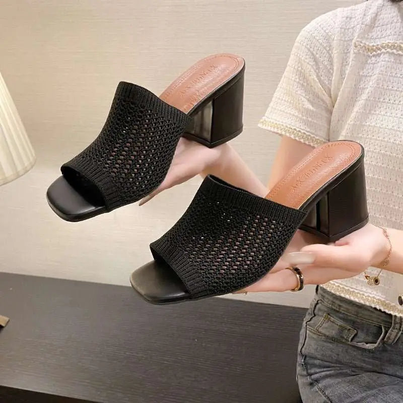Nova Knit Block Heels - Jatanele