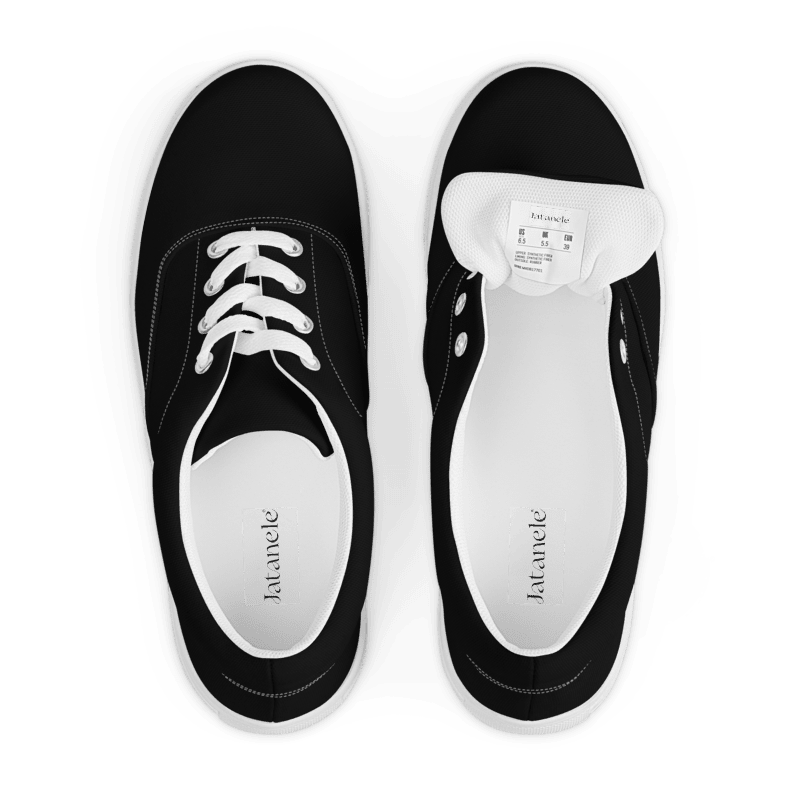 Women’s Black lace-up canvas shoes