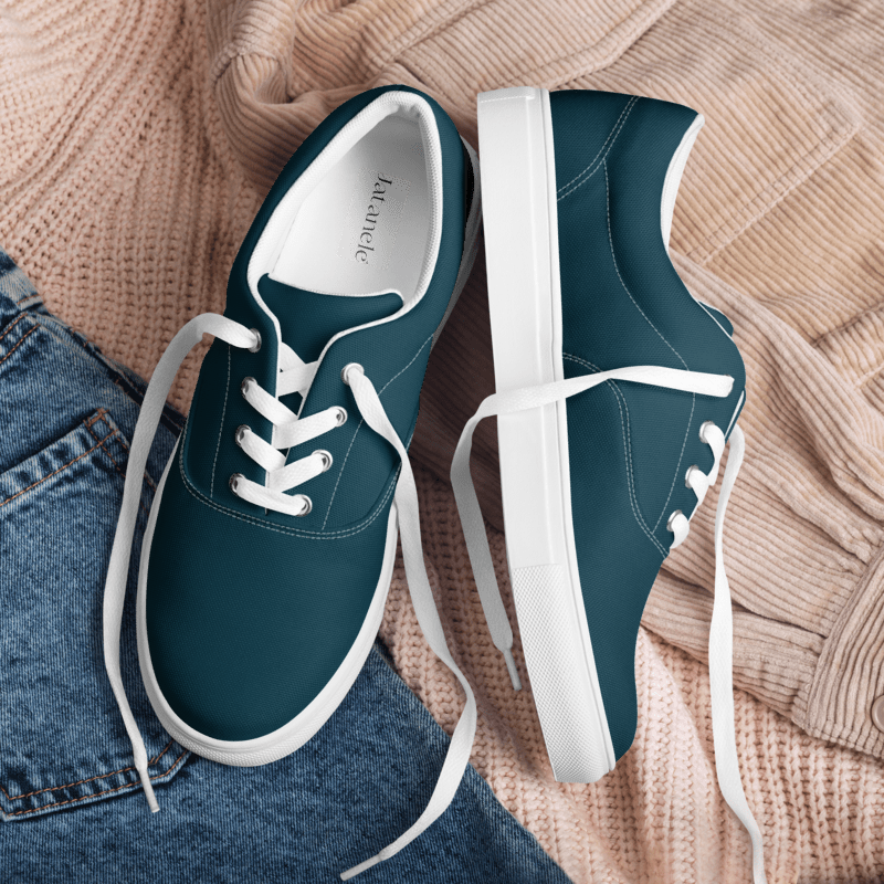 Men’s Blue lace-up canvas shoes