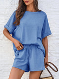 Round Neck Short Sleeve Top and Shorts Set - Jatanele