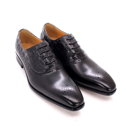 Men's Premium British Cowhide Lace-Up Oxford Shoes – Sophisticated Formal and Semi-Formal Footwear - Jatanele