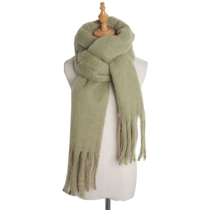 Plush Mohair Twist Braid Scarf - Cozy Winter Fashion - Jatanele