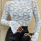 Mock Neck Long Sleeve Lace Top - Jatanele