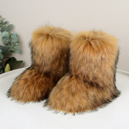 Flat Heel High-top Warm Mid-calf Snow Boots - Jatanele