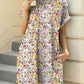 Printed Round Neck Short Sleeve Mini Dress - Jatanele
