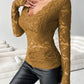 V-Neck Long Sleeve Lace Top - Jatanele
