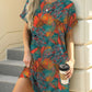 Printed Round Neck Short Sleeve Mini Dress - Jatanele