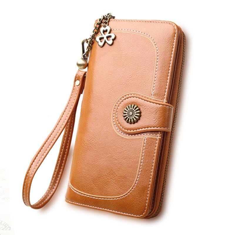 Split Leather Long Wallet for Women - Jatanele