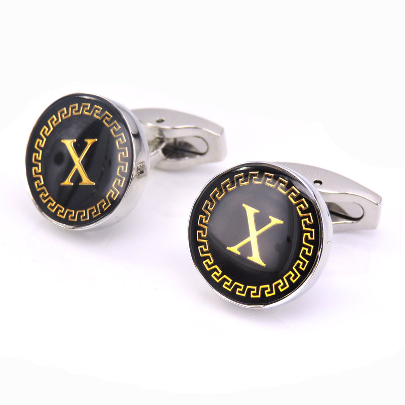 Customizable Round Letter French Cufflinks - Personalized Initial Design - Jatanele