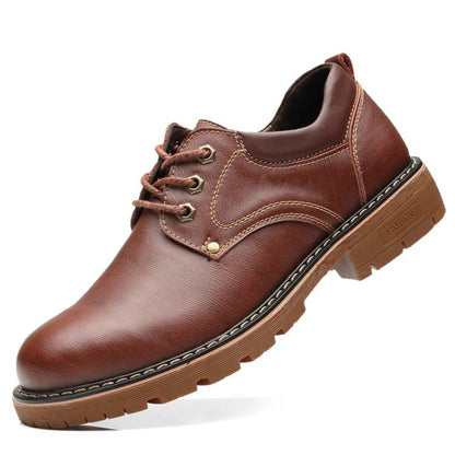 Men's Thick-Soled Casual Leather Lace-Up Shoes – Comfortable and Durable - Jatanele