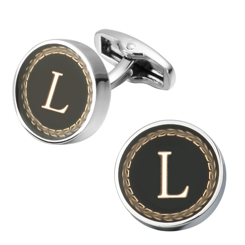 Customizable Round Letter French Cufflinks - Personalized Initial Design - Jatanele