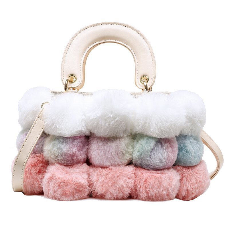 Plush Handbags Winter Plush Shoulder Bag Handbag Trend Messenger Bag - Jatanele