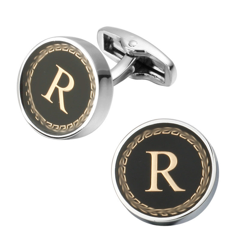 Customizable Round Letter French Cufflinks - Personalized Initial Design - Jatanele