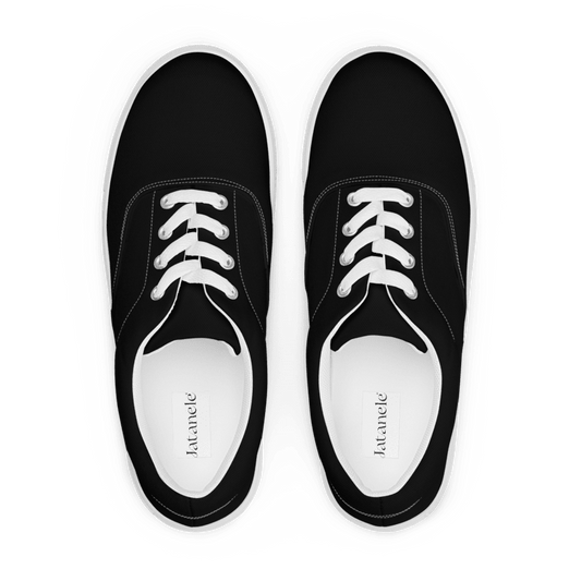 Women’s Black lace-up canvas shoes