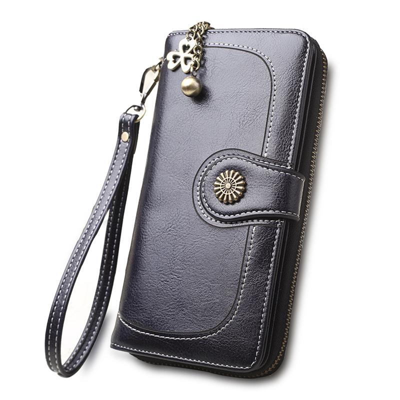 Split Leather Long Wallet for Women - Jatanele