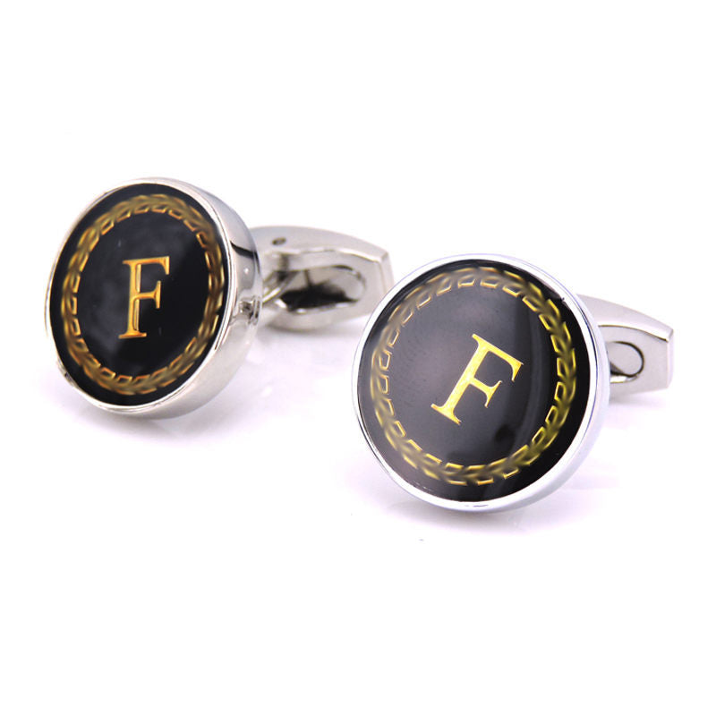 Customizable Round Letter French Cufflinks - Personalized Initial Design - Jatanele