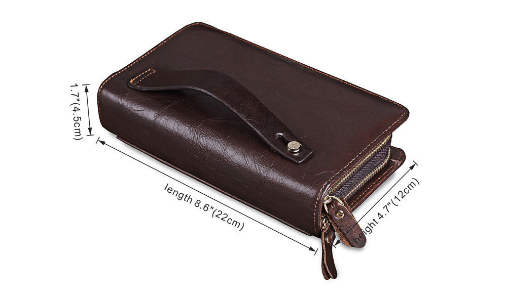 Men's Leather Business Wallet with Shoulder Strap – Sleek & Professional - Jatanele