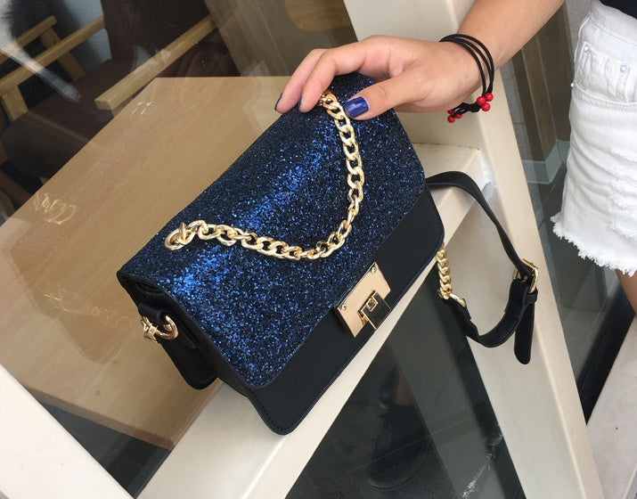 Women's Tote Bag Fashion Sequined Small Square Lady PU Fashion Hand bag - Jatanele