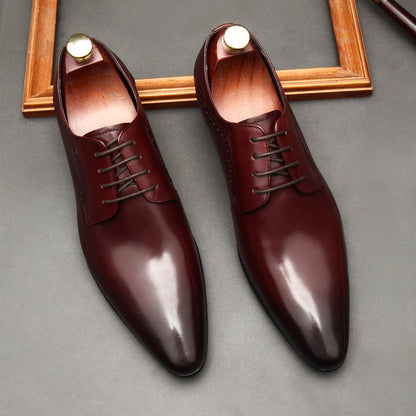 Men's Classic Formal Leather Lace-Up Shoes – Sophisticated and Durable Office & Event Wear - Jatanele