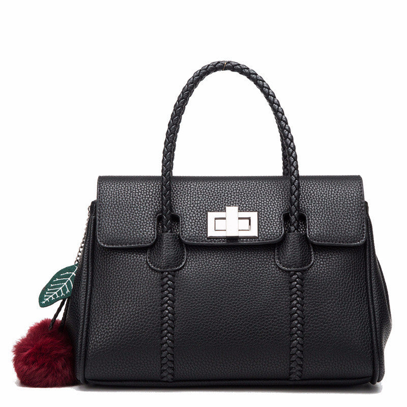 Elegant Lychee Pattern Leather Handbag - Jatanele