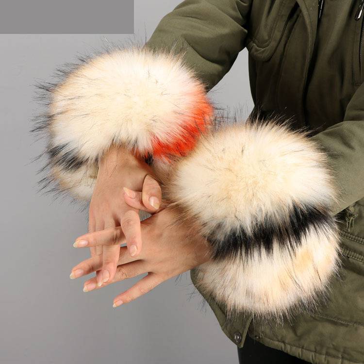 Women’s Luxe Faux Fur Hand Wristband Sleeves – Stylish and Cozy - Jatanele