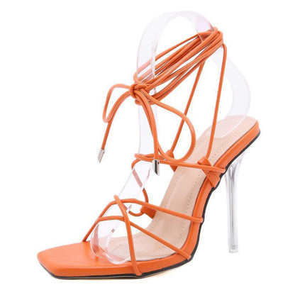 Chic Roman Lace-Up Shoes - Apricot, Black, and Orange - Sizes 35-41 - Jatanele