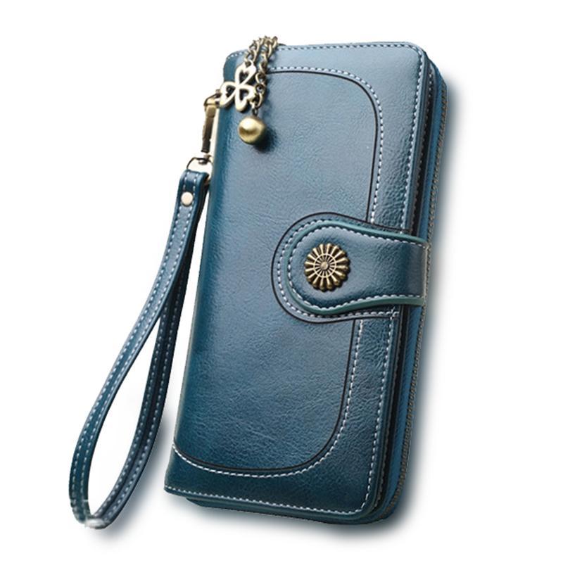 Split Leather Long Wallet for Women - Jatanele