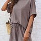 Round Neck Short Sleeve Top and Shorts Set - Jatanele