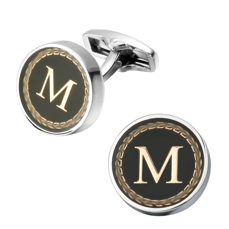 Customizable Round Letter French Cufflinks - Personalized Initial Design - Jatanele