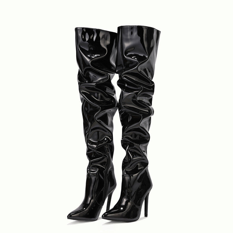 Knee High Long Boots Women Fashion Super High Heel Party Shoes - Jatanele