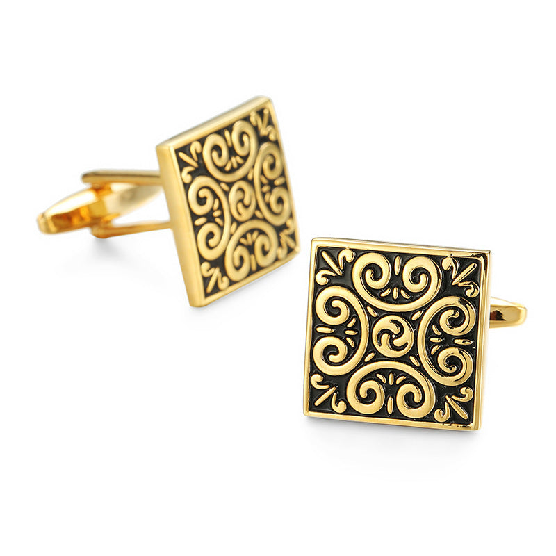 French Shirt Cufflinks Copper Material Gold - Jatanele