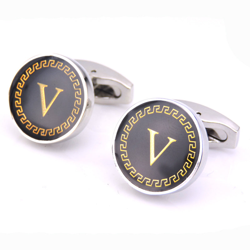 Customizable Round Letter French Cufflinks - Personalized Initial Design - Jatanele