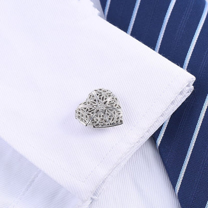 Hollow Love French Men's Shirt Cufflinks - Jatanele