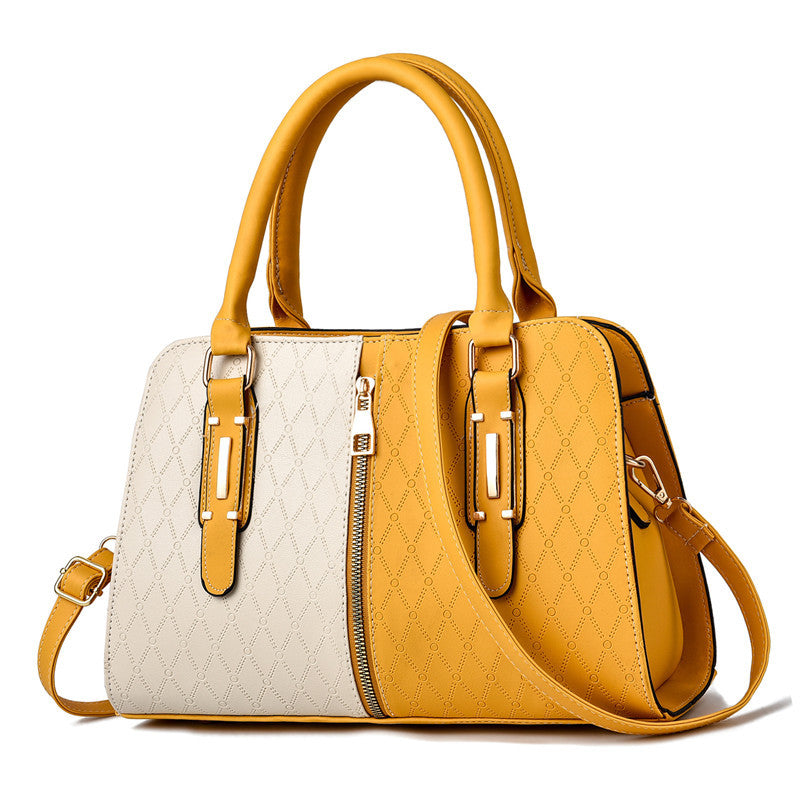 Fashion Color Matching Ladies Handbags European and American Atmosphere Large Capacity - Jatanele