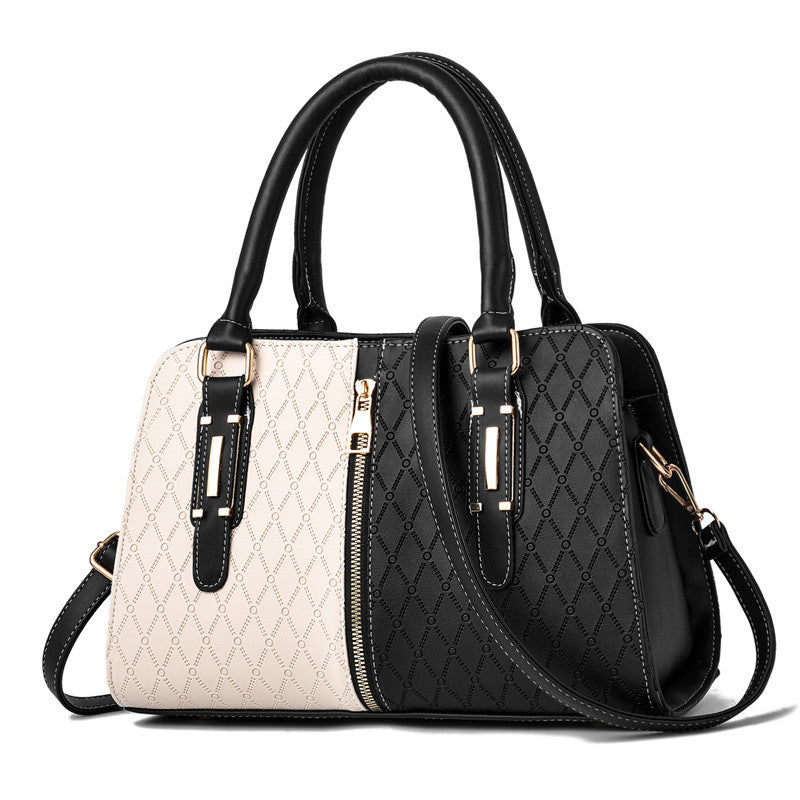 Fashion Color Matching Ladies Handbags European and American Atmosphere Large Capacity - Jatanele