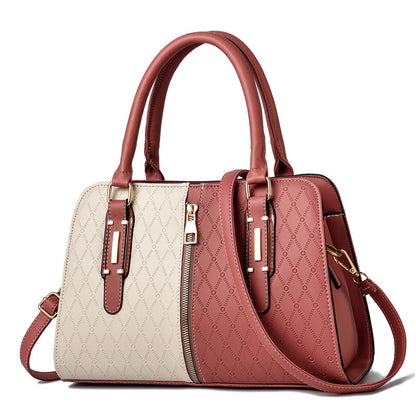 Fashion Color Matching Ladies Handbags European and American Atmosphere Large Capacity - Jatanele