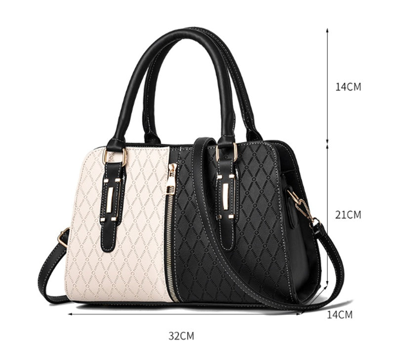 Fashion Color Matching Ladies Handbags European and American Atmosphere Large Capacity - Jatanele