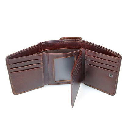 Vintage RFID-Blocking Leather Wallet – Compact & Secure Design - Jatanele