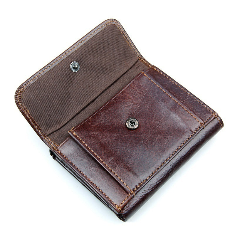 Vintage RFID-Blocking Leather Wallet – Compact & Secure Design - Jatanele