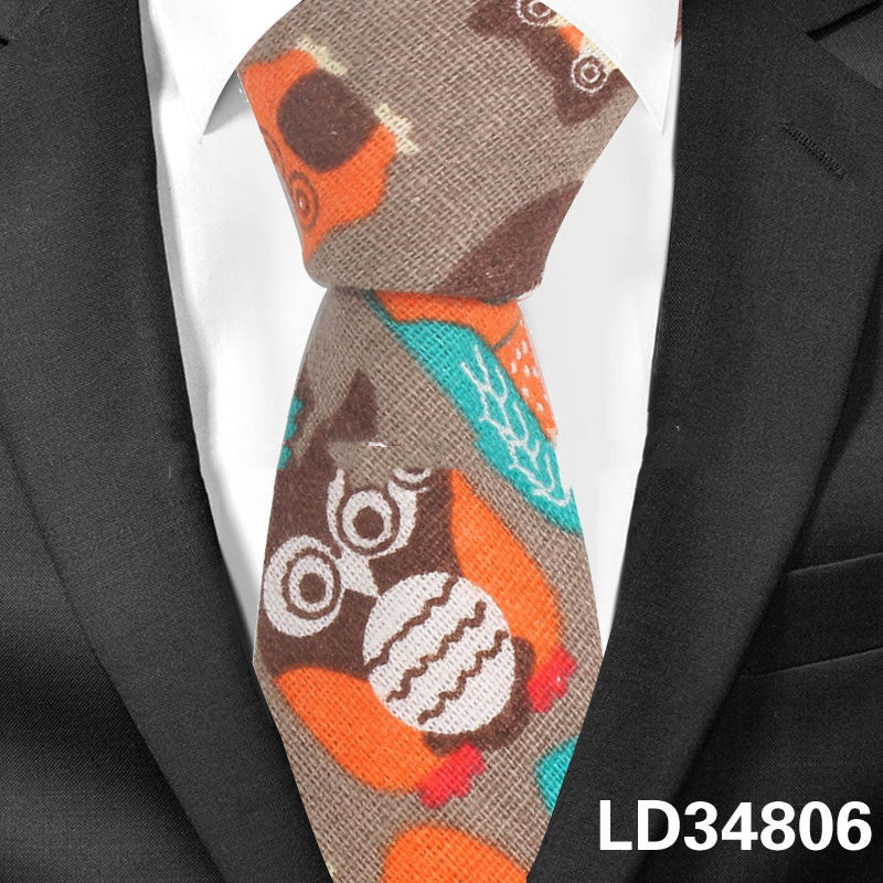 Linen Animal Print Tie – Fun and Stylish Accessory for Men and Women - Jatanele