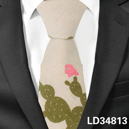 Linen Animal Print Tie – Fun and Stylish Accessory for Men and Women - Jatanele