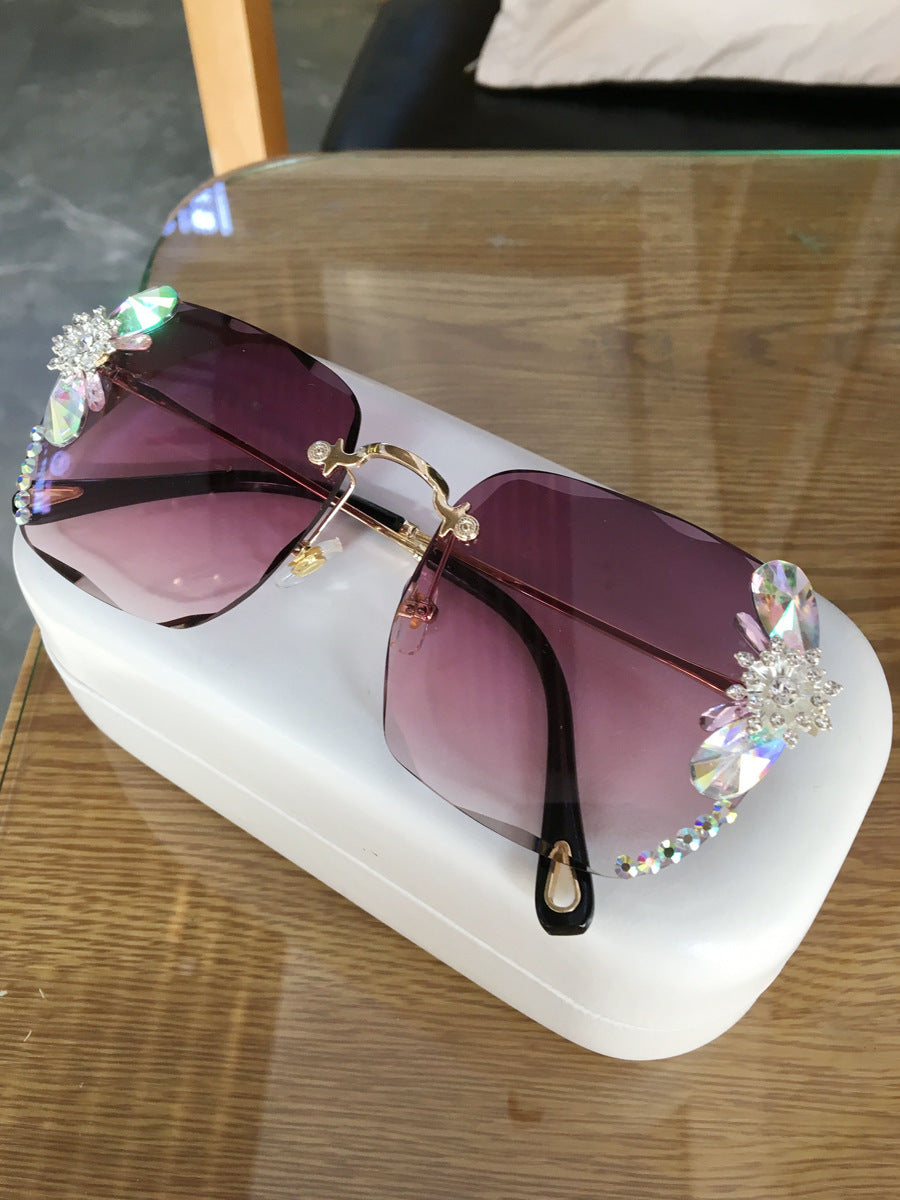 Frameless Trendy Rhinestone Sunglasses - Jatanele