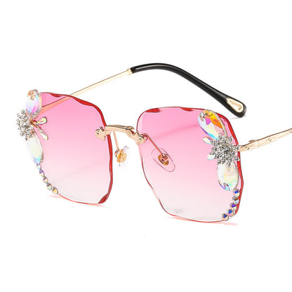 Frameless Trendy Rhinestone Sunglasses - Jatanele