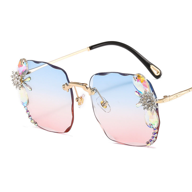 Frameless Trendy Rhinestone Sunglasses - Jatanele