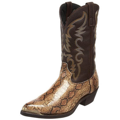 High-Heeled Iron Head Western Cowboy Boots Couples 38-48 Printed Snake Print - Jatanele