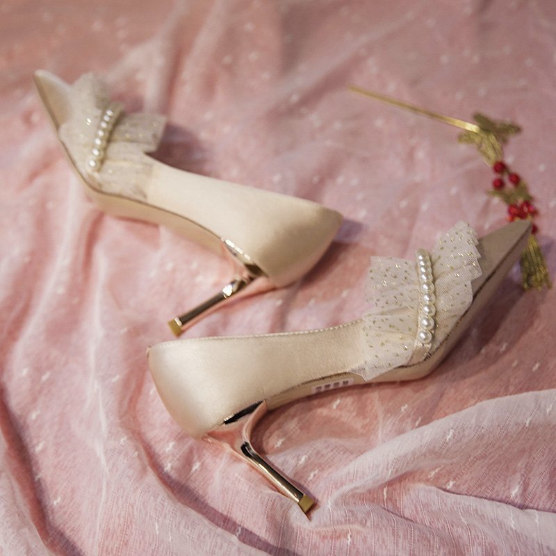 Elegant Champagne Bridesmaid Wedding Shoes – Perfect for Special Occasions - Jatanele