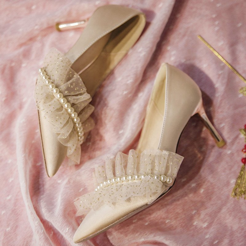 Elegant Champagne Bridesmaid Wedding Shoes – Perfect for Special Occasions - Jatanele