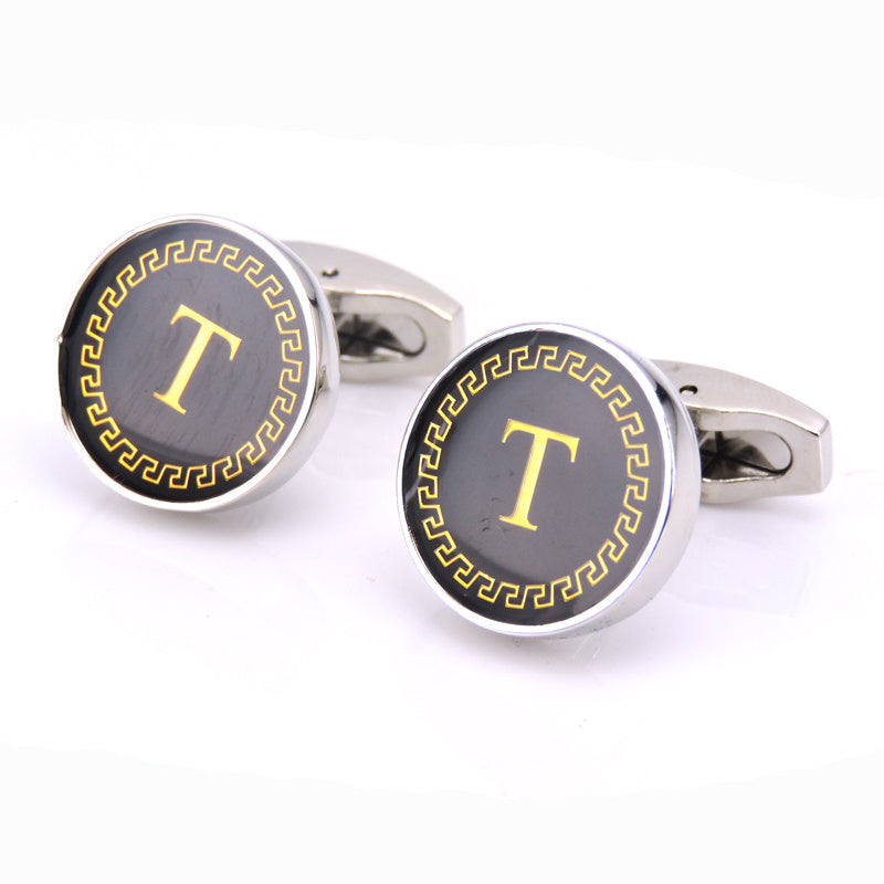 Customizable Round Letter French Cufflinks - Personalized Initial Design - Jatanele