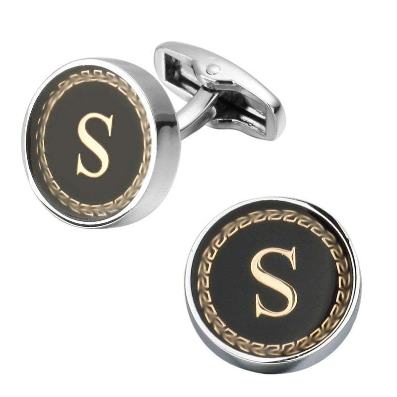 Customizable Round Letter French Cufflinks - Personalized Initial Design - Jatanele