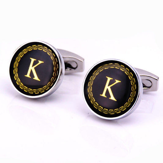 Customizable Round Letter French Cufflinks - Personalized Initial Design - Jatanele